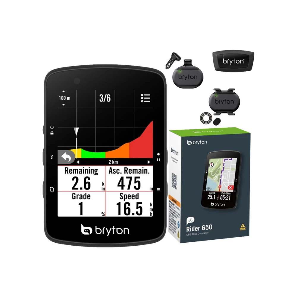 Bryton Rider 650 GPS Cycling Computer + Sensor Bundle