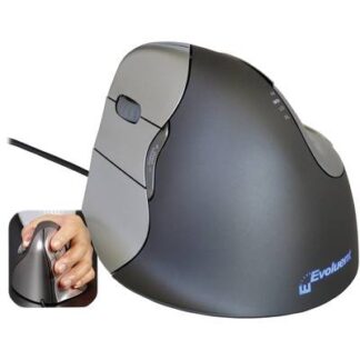 Evoluent Vertical Mouse 4 VM4L Ergonomic mouse USB Optical Grey, Silver 6 Buttons 2800 dpi Ergonomic