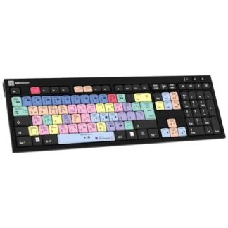 Logickeyboard Adobe Premiere Pro CC Corded Keyboard German, QWERTZ Black Multimedia buttons, USB hub, Quiet keypad
