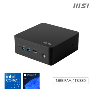 MSI Cubi NUC 1M Intel Core 7 150U Desktop PC, NUC, SFF, Mini Computer, HTPC, (16GB RAM, 1TB Storage, Windows 11 PRO), Intel Graphics/DDR5/Dual