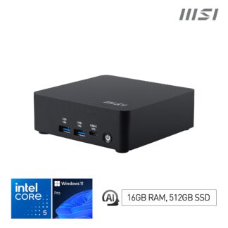 MSI Cubi NUC AI 1UMG Intel Core Ultra 5 125H, Desktop PC, NUC, SFF, Mini Computer, HTPC, (16GB RAM, 512GB Storage, Windows 11 PRO), Intel